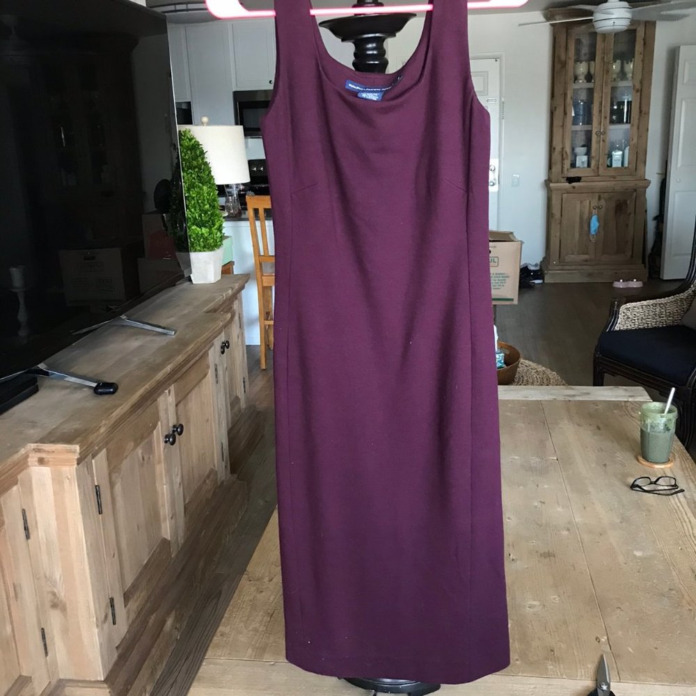 Ralph Lauren Sport Burgundy Midi Body con Dress - Picture 1 of 4